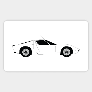 Lambo Miura Black Outline Magnet